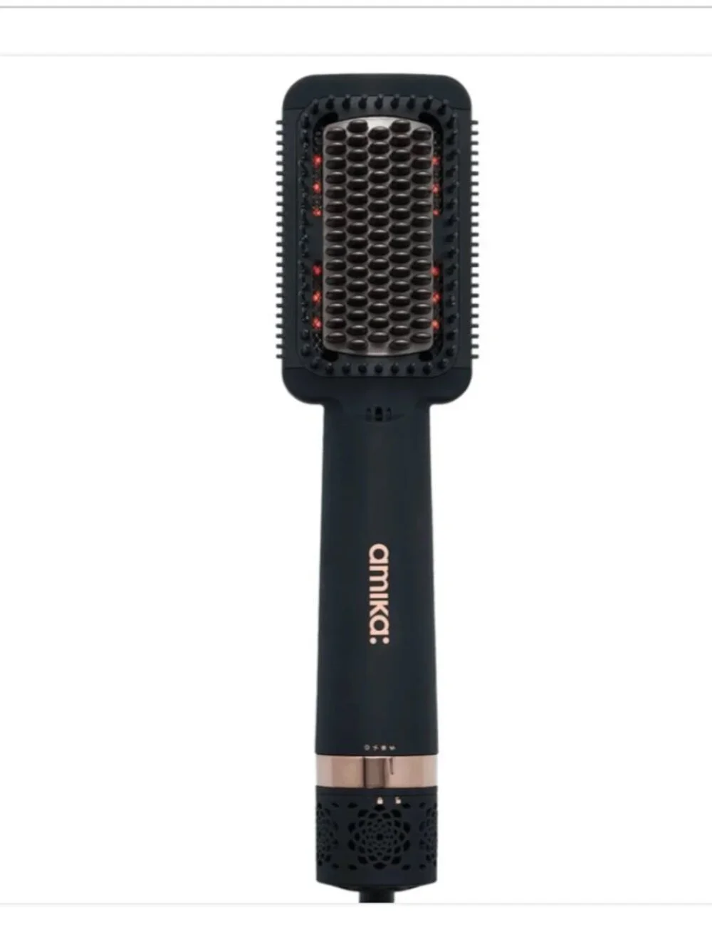 Amika Double Agent 2-in-1 Blow Dryer Straightening Brush HMS0038 Black